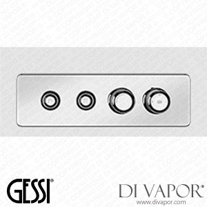 Gessi External Part For Thermostatic Mixer Two Simultaneous Functions, With Push Button On/off Controls (Art. 65222) Spare Parts