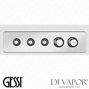 Gessi External Part For Thermostatic Mixer Three Simultaneous Functions, With Push Button On/off Controls (Art. 65224) Spare Parts