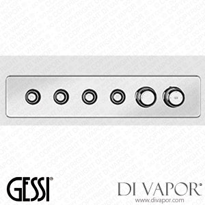 Gessi External Part For Thermostatic Mixer Four Simultaneous Functions, With Push Button On/off Controls (Art. 65226) Spare Parts