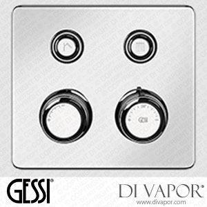 Gessi External Part For Thermostatic Mixer For Two Separate Functions, With Push-button On/off Controls (Art. 65232) Spare Parts