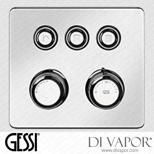 Gessi External Part For Thermostatic Mixer For Three Separate Functions, With Push-button On/off Controls (Art. 65234) Spare Parts