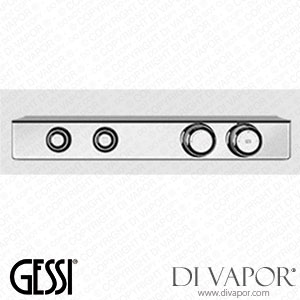 Gessi External Parts For Thermostatic Shelf Mixer For Two Separate Functions, With Push-button On/off Controls (Art. 65252) Spare Parts