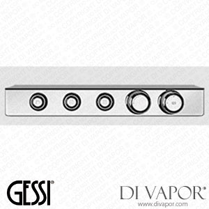 Gessi External Part For Thermostatic Shelf Mixer For Three Separate Functions, With 1/2 Inch Connections (Art. 65254) Spare Parts