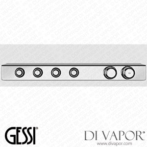 Gessi External Part For Thermostatic Shelf Mixer For Four Separate Functions, With 1/2 Inch Connections (Art. 65256) Spare Parts