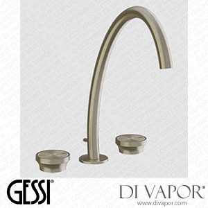 Gessi High Version Three-holes Basin Mixer With Spout, Connecting Flexibiles, With Waste (Art. 66015) Spare Parts