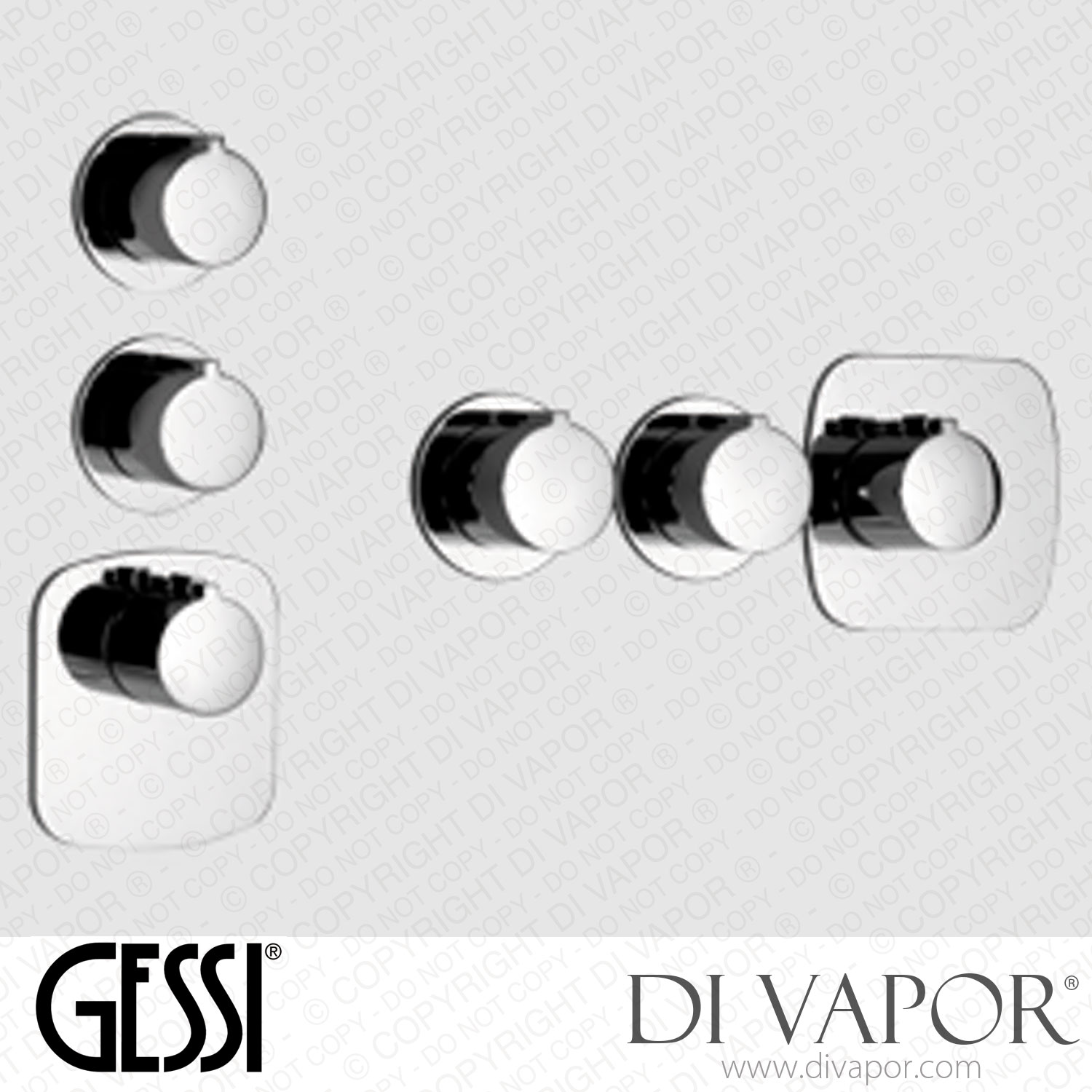 Gessi External Parts For Wall-mounted Thermostatic High-capacity Mixer (Art. 43234) Spare Parts