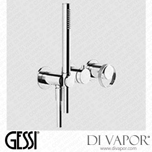 Gessi External Parts Wall-mounted For Shower Mixer, Two-way, Diverter, Water Outlet, Handshower Hook (Art. 63345) Spare Parts