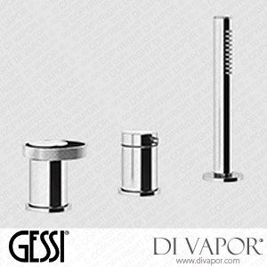 Gessi Three-holes Bath Mixer With Diverter, 1,50 M Flexible Hose And Antilimestone Handshower (Art. 63347) Spare Parts