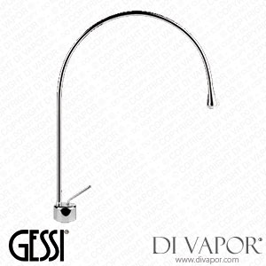 Gessi Basin Mixer With Radius 197 Spout, Flexible Hoses With 3/8 Inch Connections, Without Waste (Art. 33603) Spare Parts