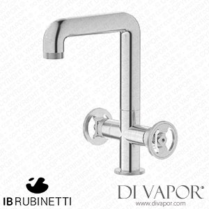 IB Rubinetti B1205SS Bold Monohole Washbasin Mixer with Two Handles Complete with Drain Spare Parts