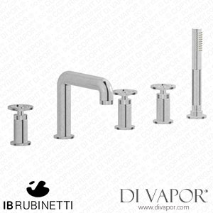 IB Rubinetti B1396SS Bold Five Holes Deck Mounted Bath Filler with Shower Kit Spare Parts