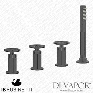 IB Rubinetti B1397CS Bold Four Holes Bath Filler with Overflow Outlet Connection Diverter and Shower Kit Spare Parts