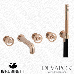 IB Rubinetti B1398SR Bold Five Holes Wall Mounted Bath Filler with Shower Kit Spare Parts