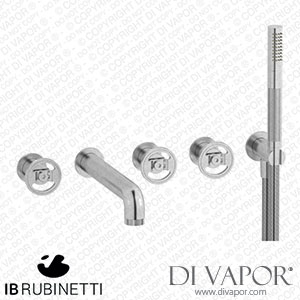 IB Rubinetti B1398SS Bold Five Holes Wall Mounted Bath Filler with Shower Kit Spare Parts