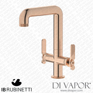 IB Rubinetti B2205SR Bold Monohole Washbasin Mixer with Two Handles Complete with Drain Spare Parts