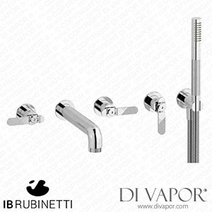 IB Rubinetti B2398CC Bold Five Holes Wall Mounted Bath Filler with Shower Kit Spare Parts