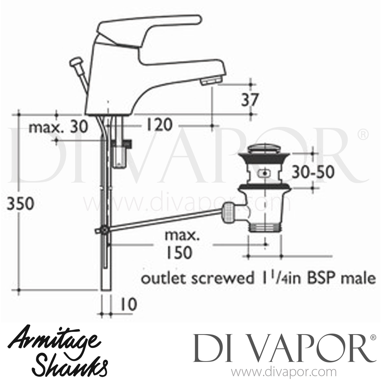 Armitage Shanks B4447AA Sandringham SL Single Lever Basin Mixer ...