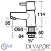 Ideal Standard Cone Pair Bath Taps Dimensions