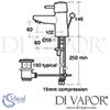 Ideal Standard Cone Single Lever 1 Taphole Basin Dimensions