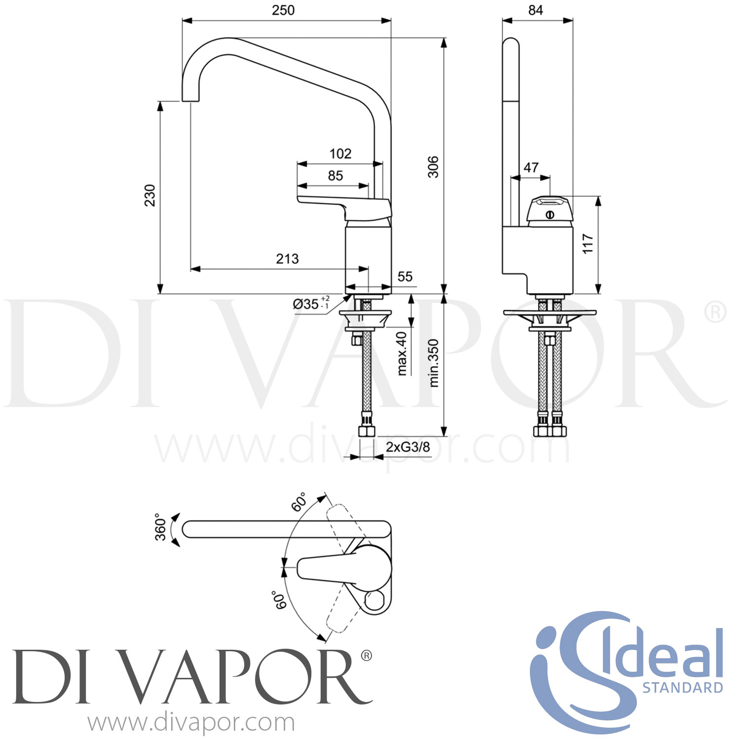 Ideal Standard B9576AA Cerasprint Kitchen Mixer Tap Spare Parts