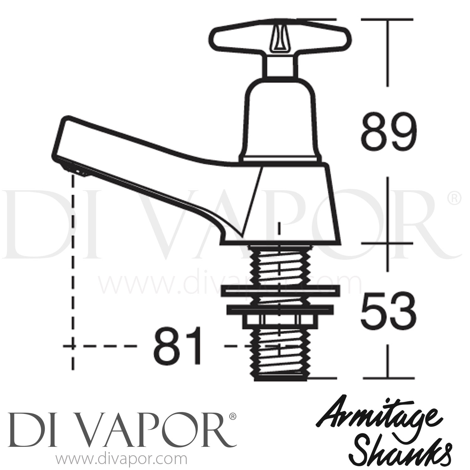 Armitage Shanks B9875AA Sandringham 21 Basin Pillar Taps - 1/2