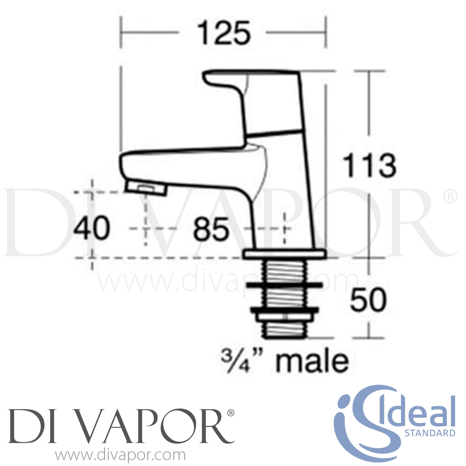 Ideal Standard B9928AA Concept Blue Chrome Bath Pillar Taps Spare Parts