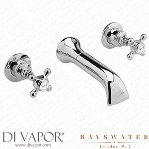 Bayswater White Crosshead 3 Tap Hole Wall Mounted Bath Filler - BAYT109 Spare Parts