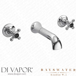 Bayswater Black Crosshead 3 Tap Hole Wall Mounted Bath Filler - BAYT149 Spare Parts