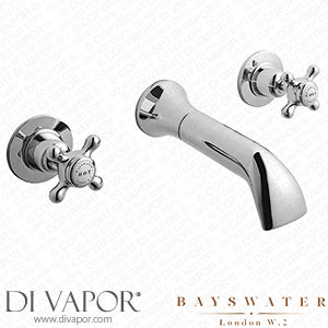 Bayswater White Crosshead Domed Collar 3 Tap Hole Wall Mounted Bath Filler - BAYT209 Spare Parts