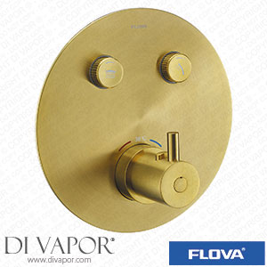 Flova BB-LVGO-2-RO Brushed Brass Goclick 2 Button Finishing Kit - Round Plate Spare Parts