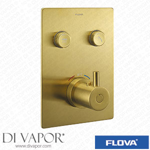 Flova BB-LVGO-2-SQ Brushed Brass Goclick 2 Button Finishing Kit - Square Plate Spare Parts