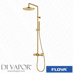 Flova BB-LVTEXGO2-V Brushed Brass Exposed Thermostatic Shower Column with Goclick Flow Control Spare Parts