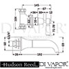 Hudson Reed Topaz Bath Spout Stop Taps Dimensions