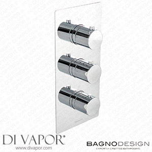 BagnoDesign BDM-Koy-T303-A-CP Koy | Trim Part for Thermostatic Shower Mixer 3 Outlet Spare Parts