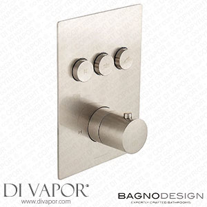 BagnoDesign M-Line Diffusion Brushed Nickel 3 Outlet Thermostatic Shower Valve - BDM-MLI-T303-NB Spare Parts