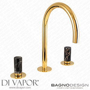 BagnoDesign BDM-SES-303S-B-PG Sestriere | 3 Hole Deck Mounted Basin Mixer with Black Marble Handle Spare Parts