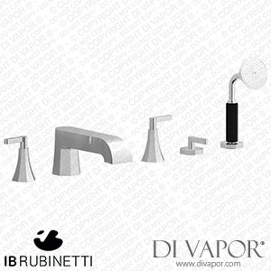 IB Rubinetti BL396CC Belmondo + Belmondo Elle Five Holes Deck Mounted Bath Filler with Shower Kit Spare Parts