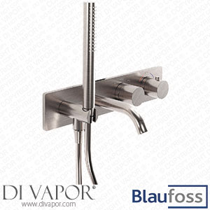 Blaufoss 200404 Round Built-In Bath Mixer with Shower Head Brushed Cool Metal Spare Parts