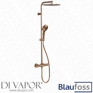 Blaufoss 200436 Round 300 Thermostatic Rain Shower Set Brushed Rose Gold Spare Parts