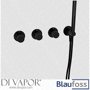 Blaufoss 200524 Pavilion Thermostatic Shower Matt Black with Built-In Valve Spare Parts