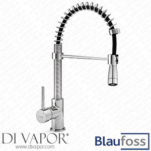 Blaufoss 24499 Evita Kitchen Tap with Pull-Out Hand Shower Glossy Chrome Spare Parts