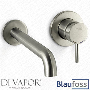 Blaufoss 69594 Round Built-In Washbasin Tap Brushed CoolMetal Including Built-In Element Spare Parts