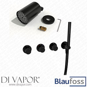 Blaufoss KRA_200524_200694 Pavilion Thermostatic Built-In Shower Set Matt Black Spare Parts