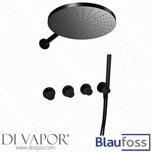 Blaufoss KRA_200524_201109 Pavilion Thermostatic Built-In Rain Shower Set Matt Black Spare Parts