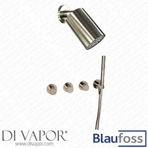 Blaufoss KRA_200528_200695 Pavilion Built-In Thermostatic Rain Shower Set Brushed Cool Metal Spare Parts