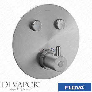 Flova BN-LVGO-2-RO Brushed Nickel Goclick 2 Button Finishing Kit - Round Plate Spare Parts