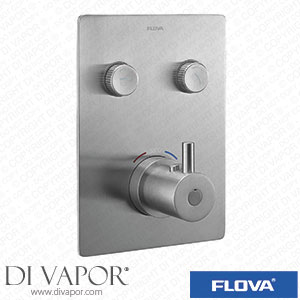 Flova BN-LVGO-2-SQ Brushed Nickel Goclick 2 Button Finishing Kit - Square Plate Spare Parts