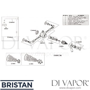 Bristan Regency Dual Control Thermostatic Shower Valve Spare Parts BR DV 114