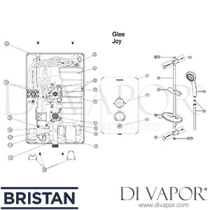 Bristan Glee 10.5 kW White Electric Shower Spare Parts BR DV 115