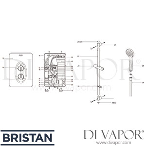 Bristan Smile Electric Shower - 2013 - Spare Parts BR DV 119